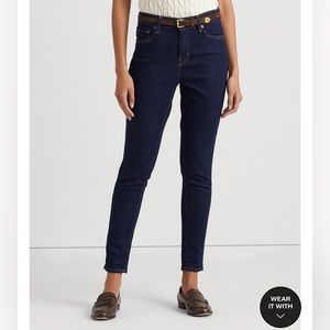 Lauren Ralph Lauren High-Rise Skinny Ankle Jean, Rinse Wash, Sz 12